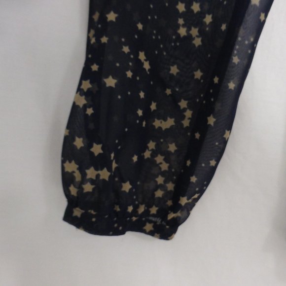 ESPRIT | small | Stars & Dot Print Sheer Blouse | Drawstring Waistband | GUC - Picture 6 of 7
